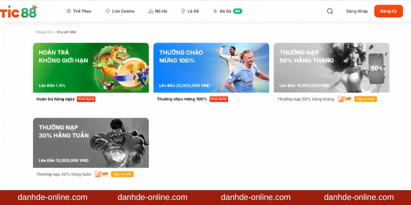 Tic88 - Nhà Cái Khiến Cả Thị Trường Cá Cược Dậy Sóng 6 Kho khuyến mãi thể hiện sức mạnh tài chính của Tic88